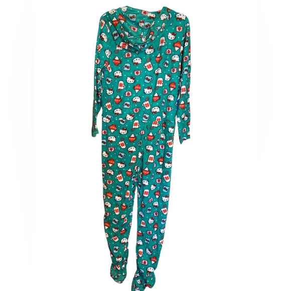 Hello Kitty Christmas pajamas onesie in green and red size large
BIN 24​ - Picture 4 of 5